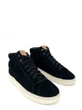 NEW Ugg Cali Suede Fringe Hightop Sneakers Men’s Size 10 Black Lace-up Brecken